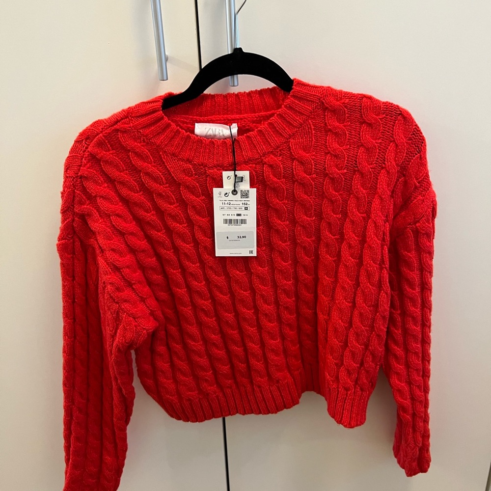 Zara girls cable knit sweater
